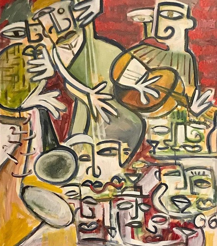 albert ciervo painting of hot club of reading